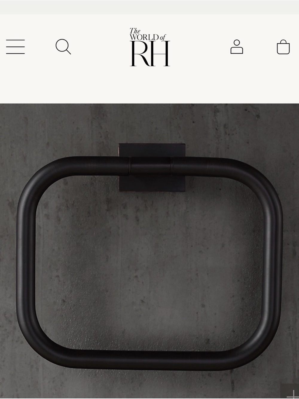 Restoration Hardware Modern Towel Ring in Gold